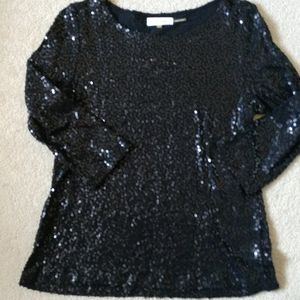 Calvin klein PL black sequin top